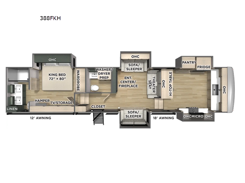 Floor Plan for Forest River Columbus Luxury Fifth Wheel
